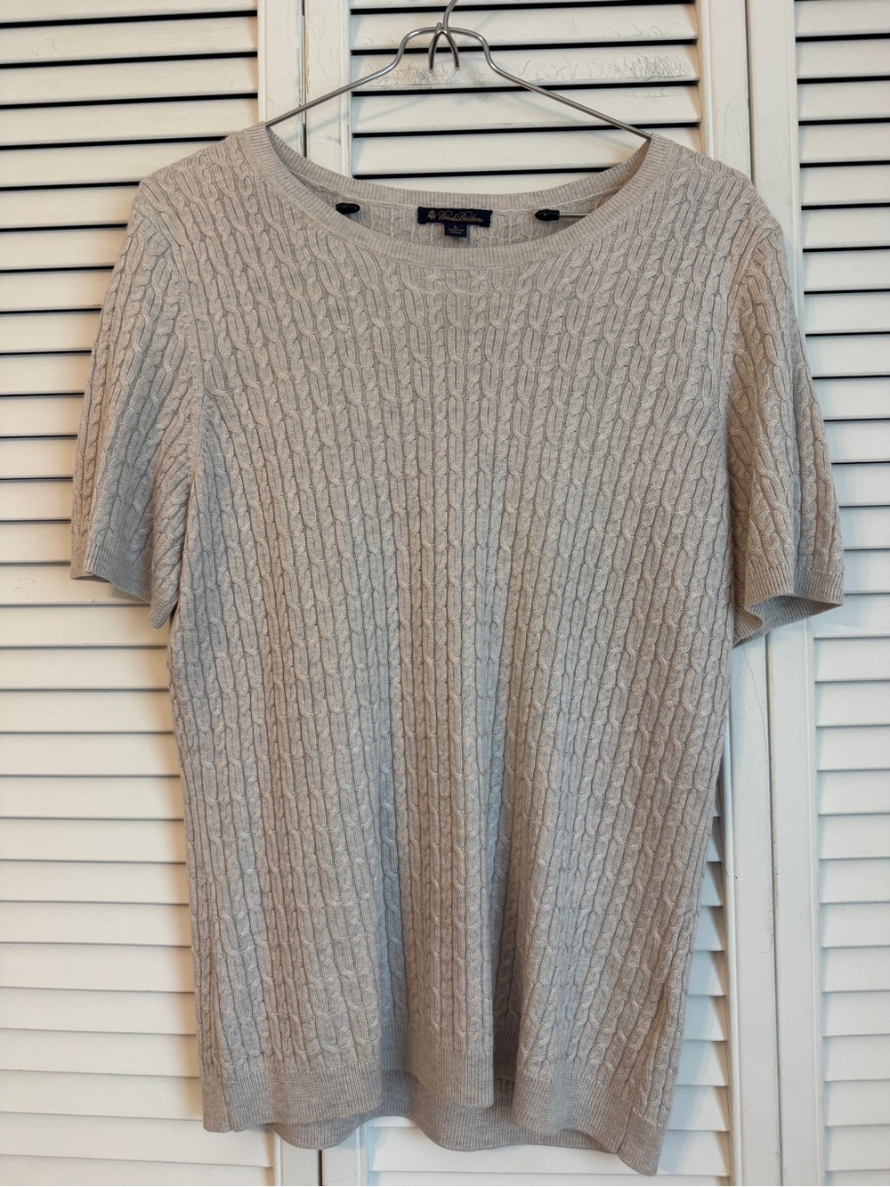 Brooks Brothers Top & Cardigan Sweater Set Silk Cashmere Pointelle Gray Large - Picture 5 of 8